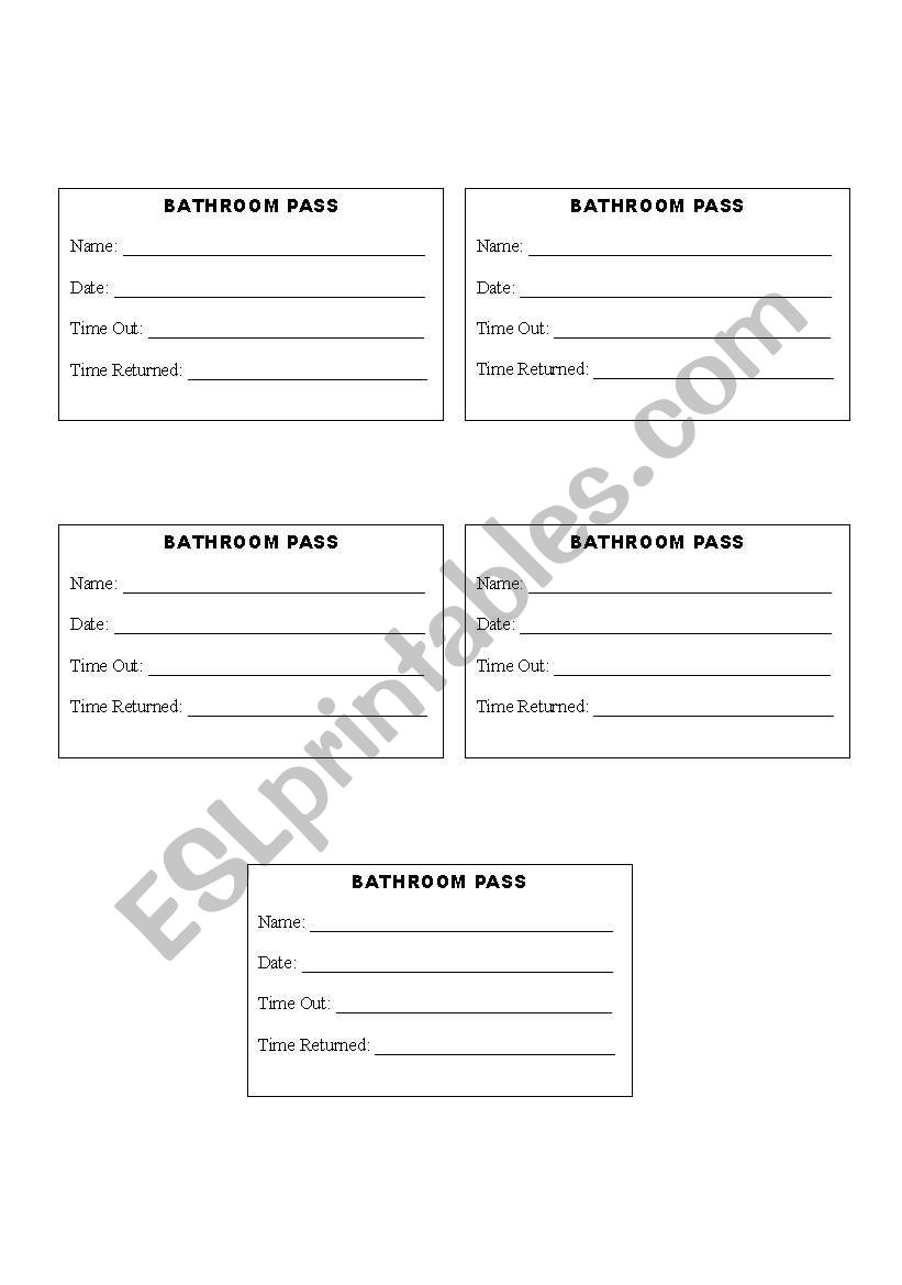 60 Free Printable Bathroom Passes Pdf 26