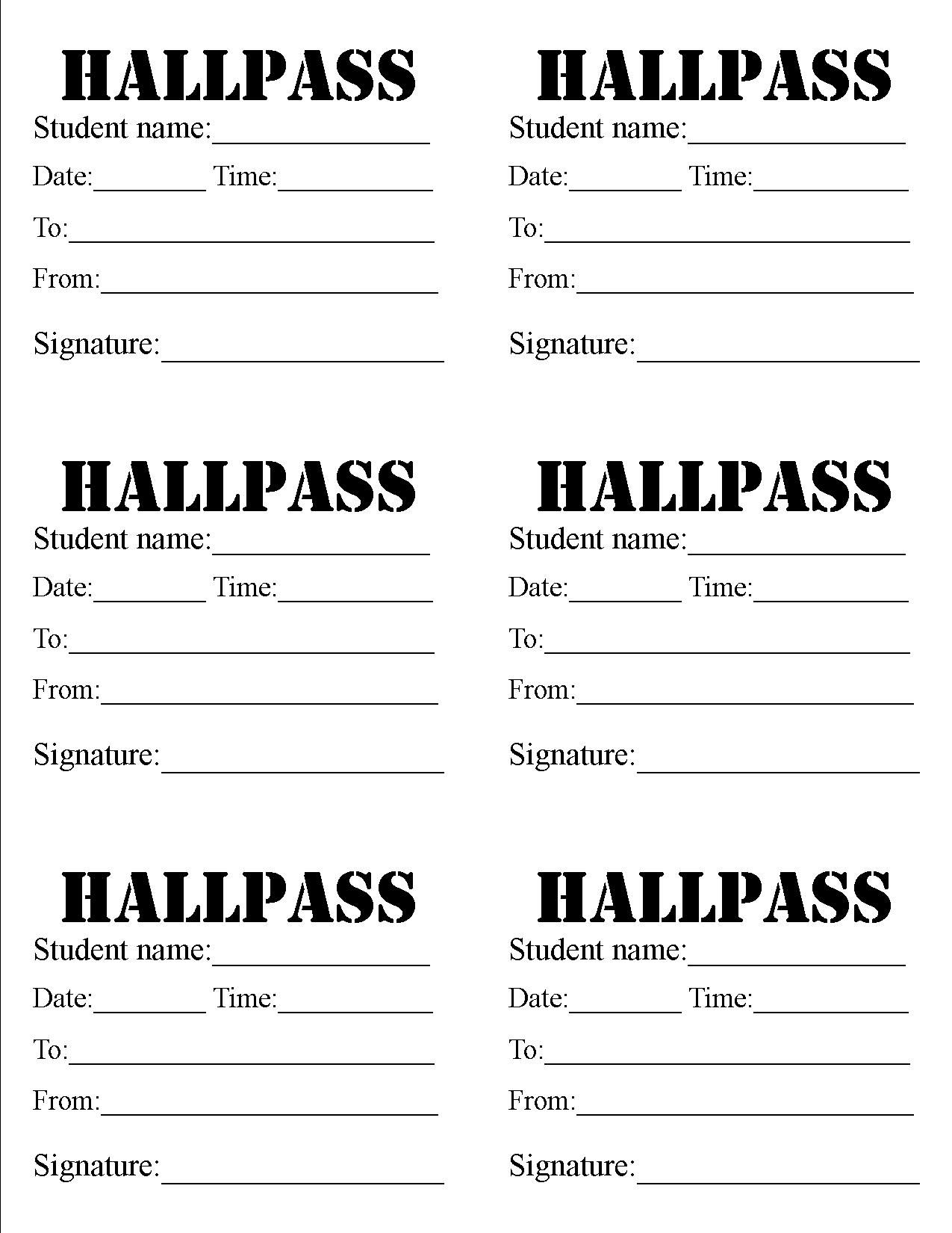 60 Free Printable Bathroom Passes Pdf 30