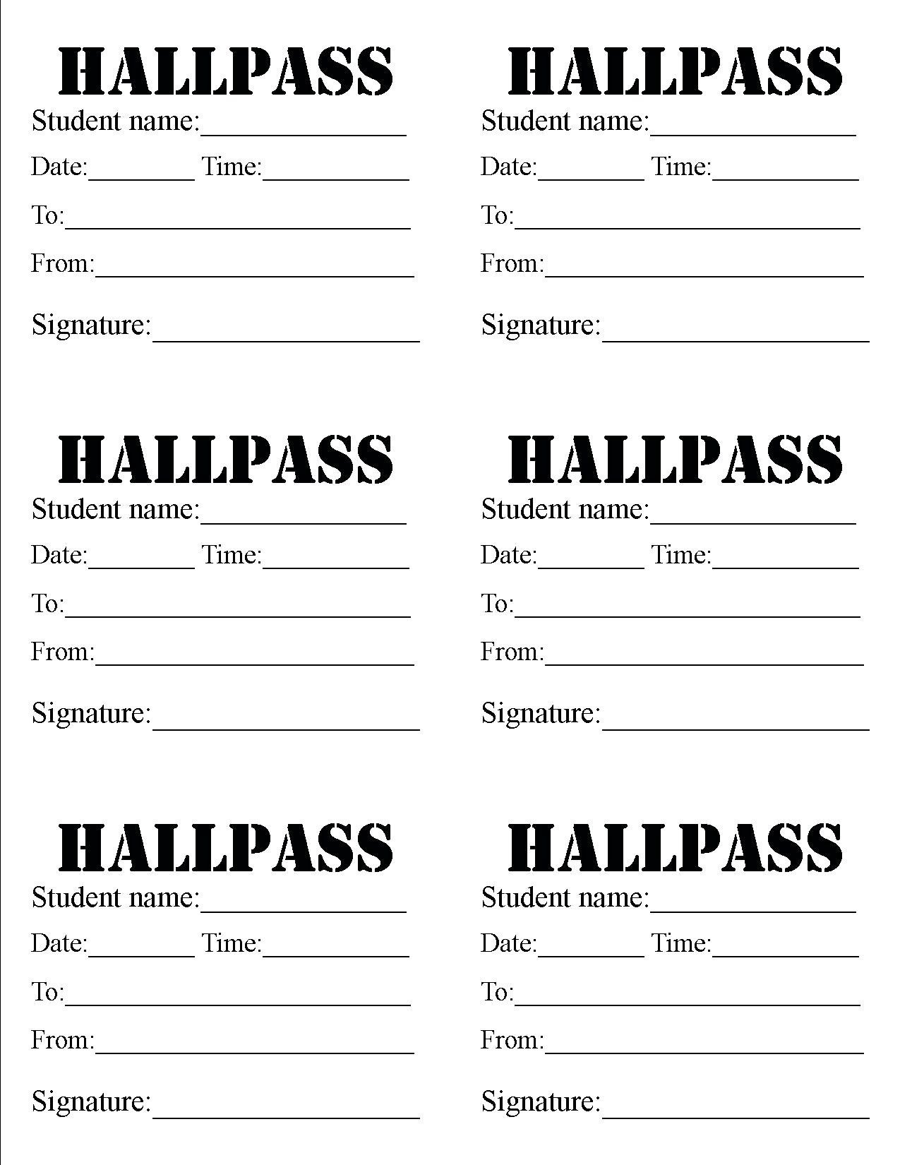 60 Free Printable Bathroom Passes Pdf 4
