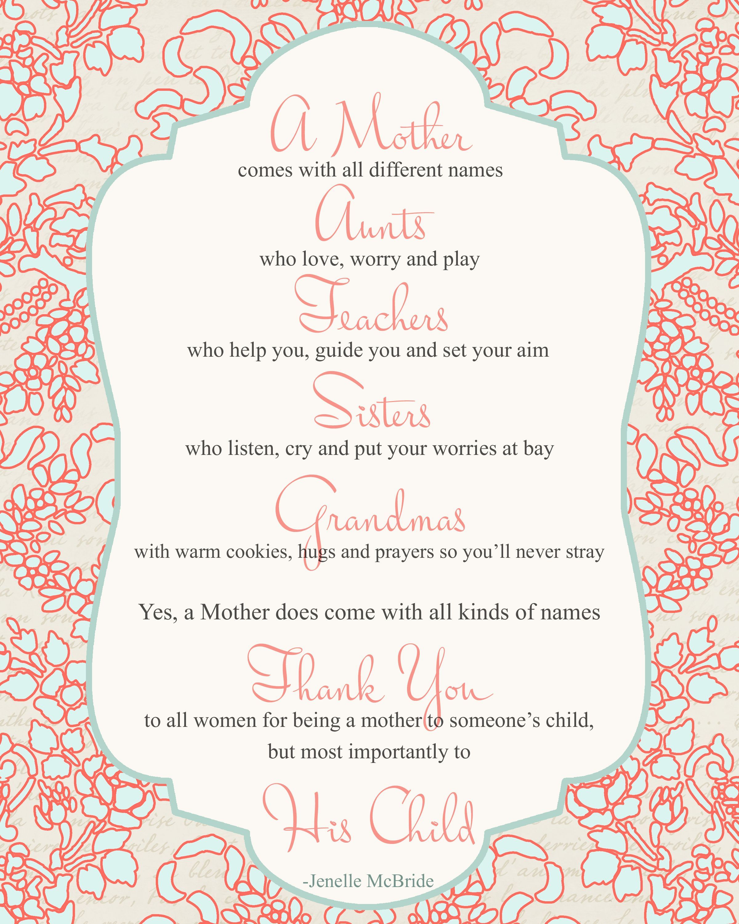 60 Mothers Day Poems Free Printables 28