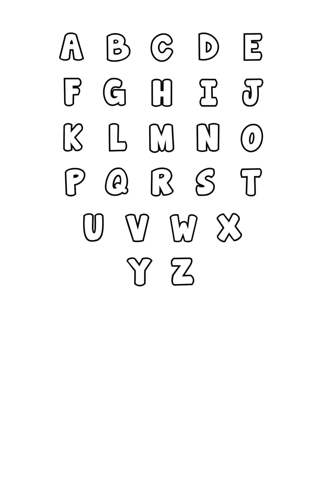 60 Printable Bubble Letters Alphabet 2