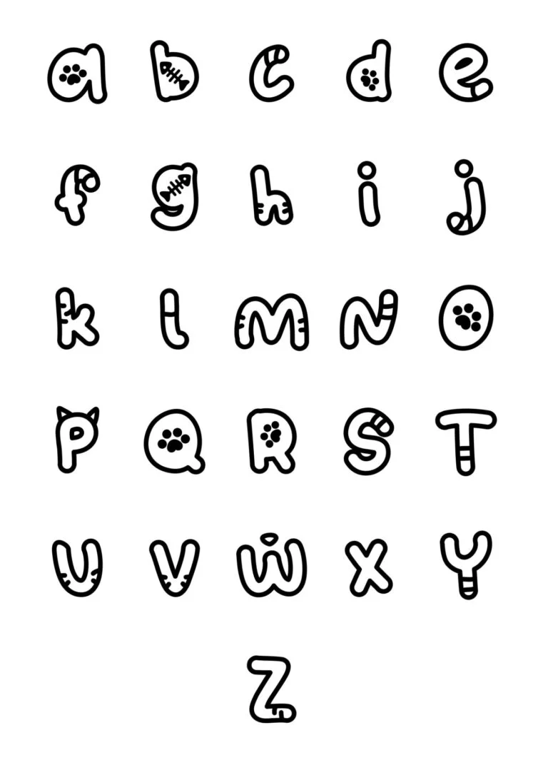 60 Printable Bubble Letters Alphabet 7