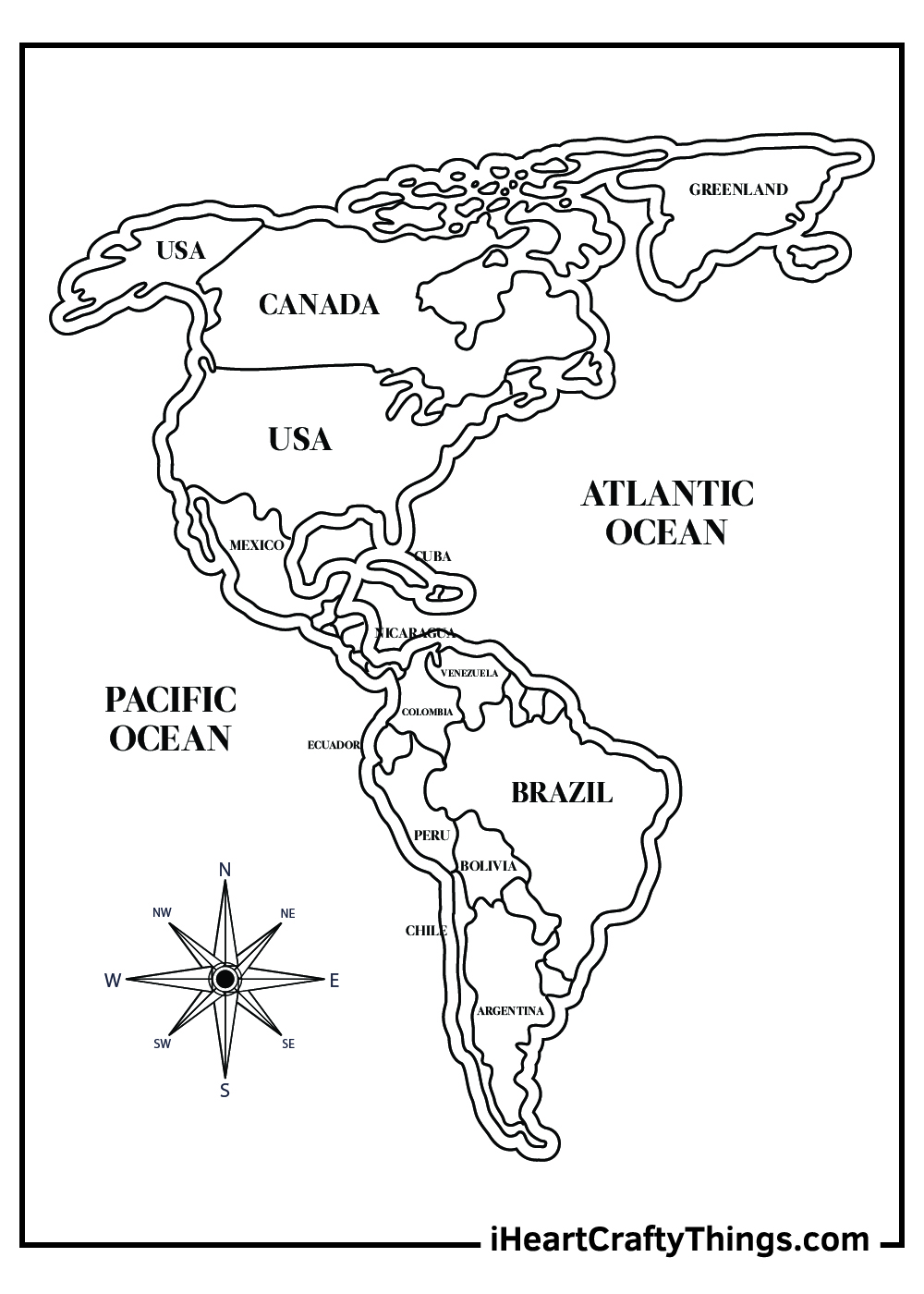 60 Printable Simple World Map 14