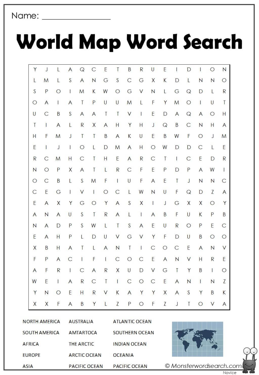 60 Printable Simple World Map 43