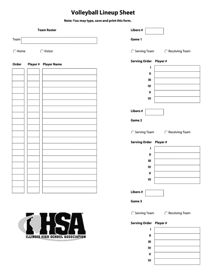 60 Volleyball Printable Lineup Sheets 13