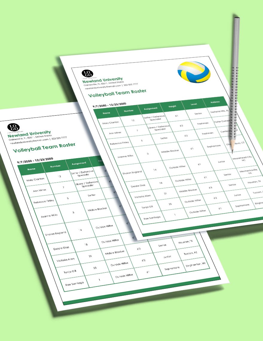 60 Volleyball Printable Lineup Sheets 27