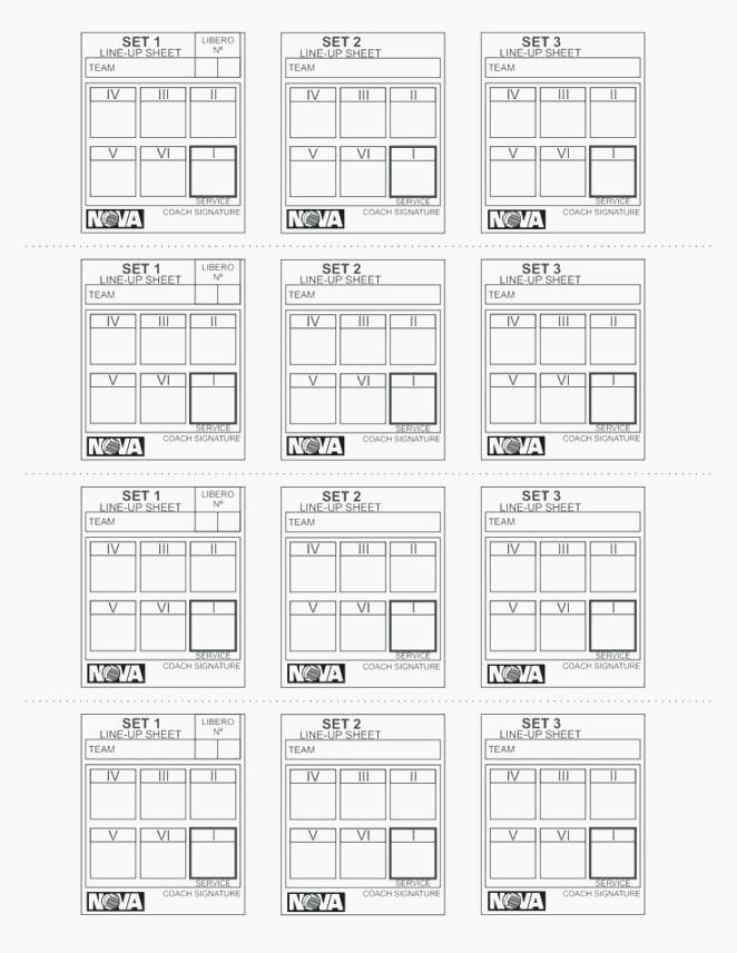 60 Volleyball Printable Lineup Sheets 43