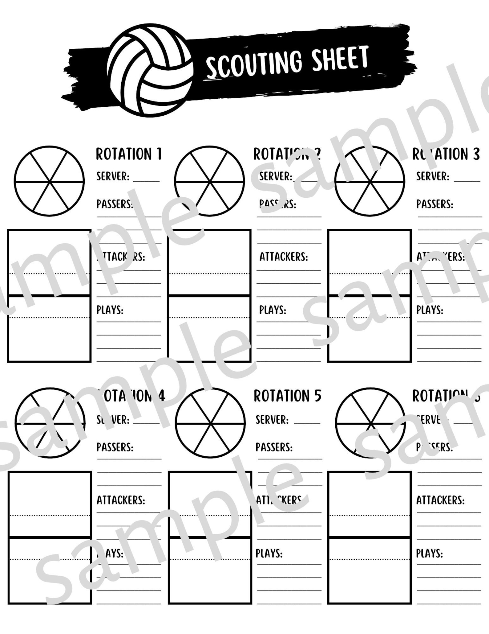 60 Volleyball Printable Lineup Sheets 50