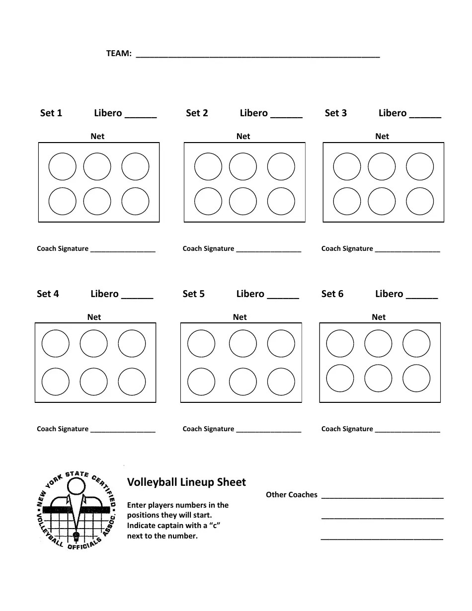 60 Volleyball Printable Lineup Sheets 57