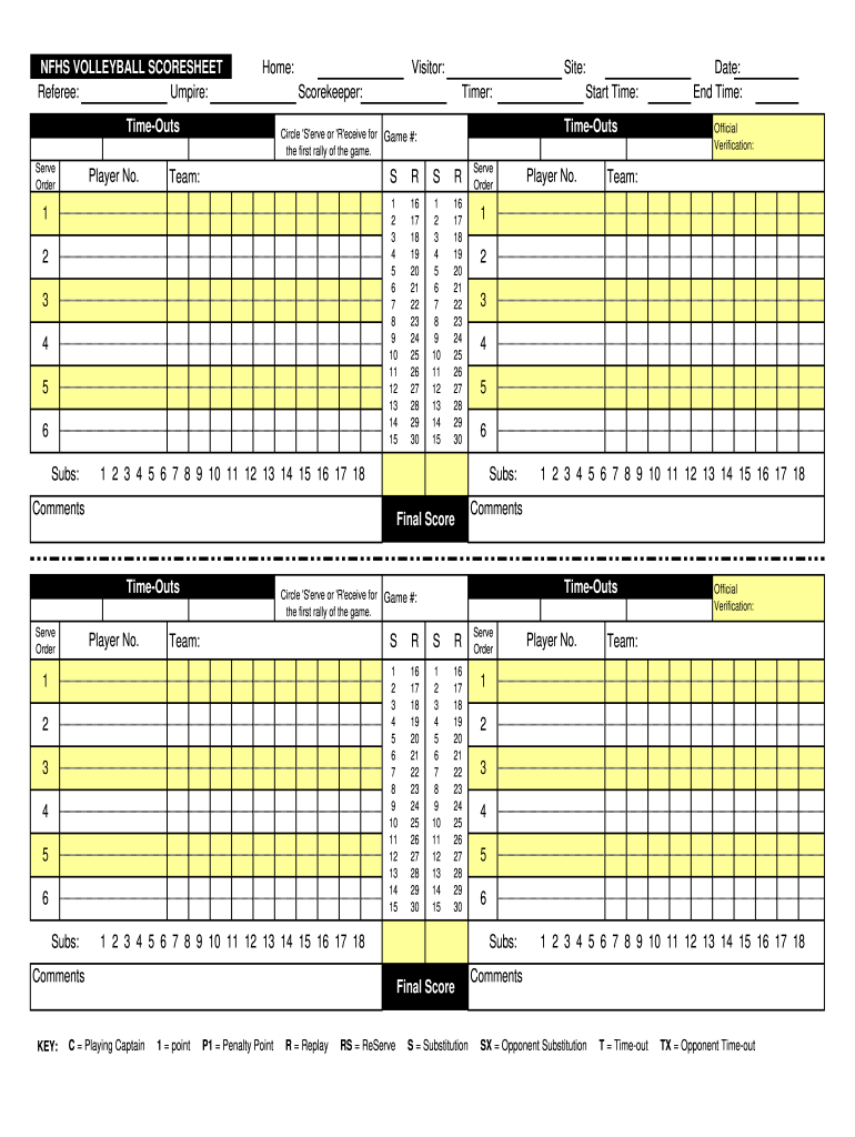 60 Volleyball Printable Lineup Sheets 6