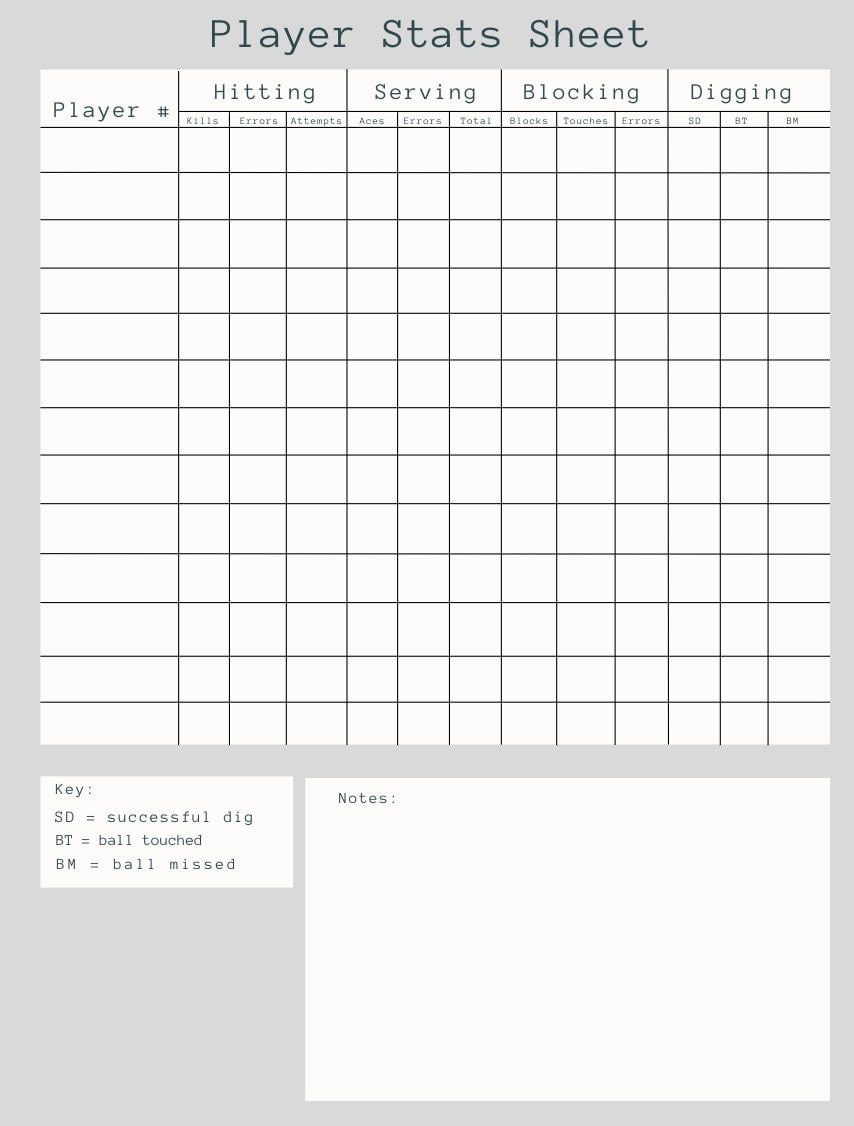 60 Volleyball Printable Lineup Sheets 7