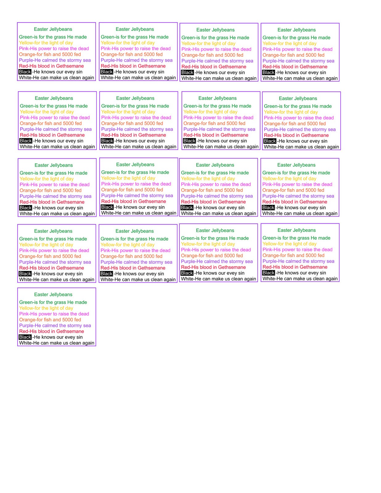 Save 60 Jelly Bean Gospel Printable Ideas 40