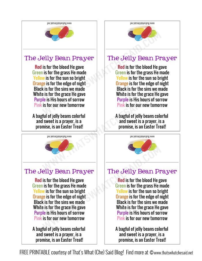 Save 60 Jelly Bean Gospel Printable Ideas 60