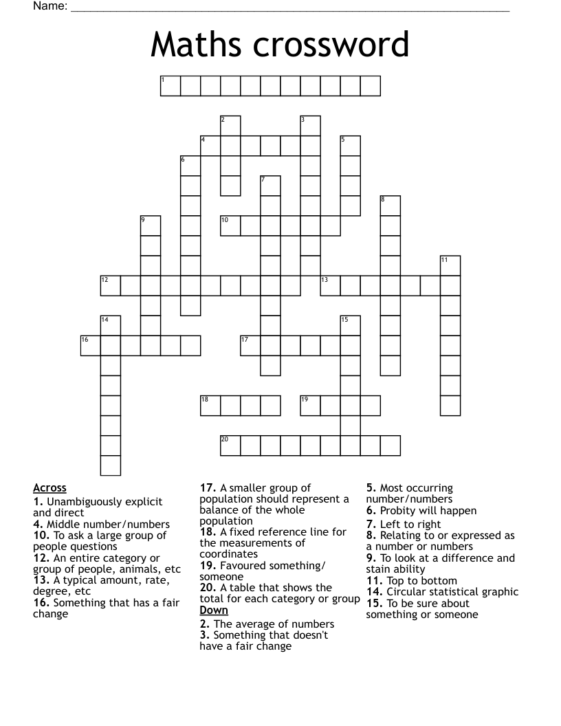 Save 60 Math Crossword Puzzles Free Printable Ideas 2
