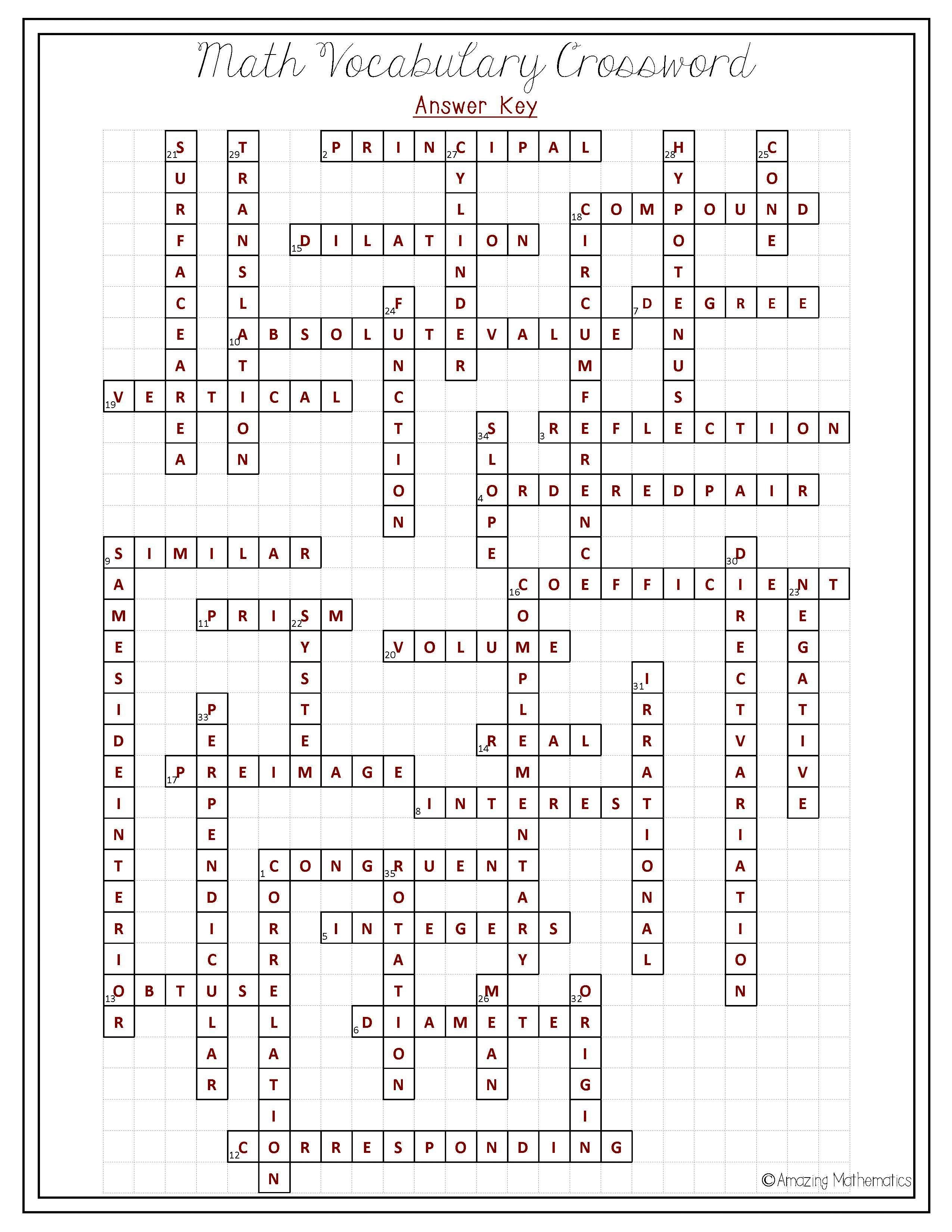 Save 60 Math Crossword Puzzles Free Printable Ideas 22