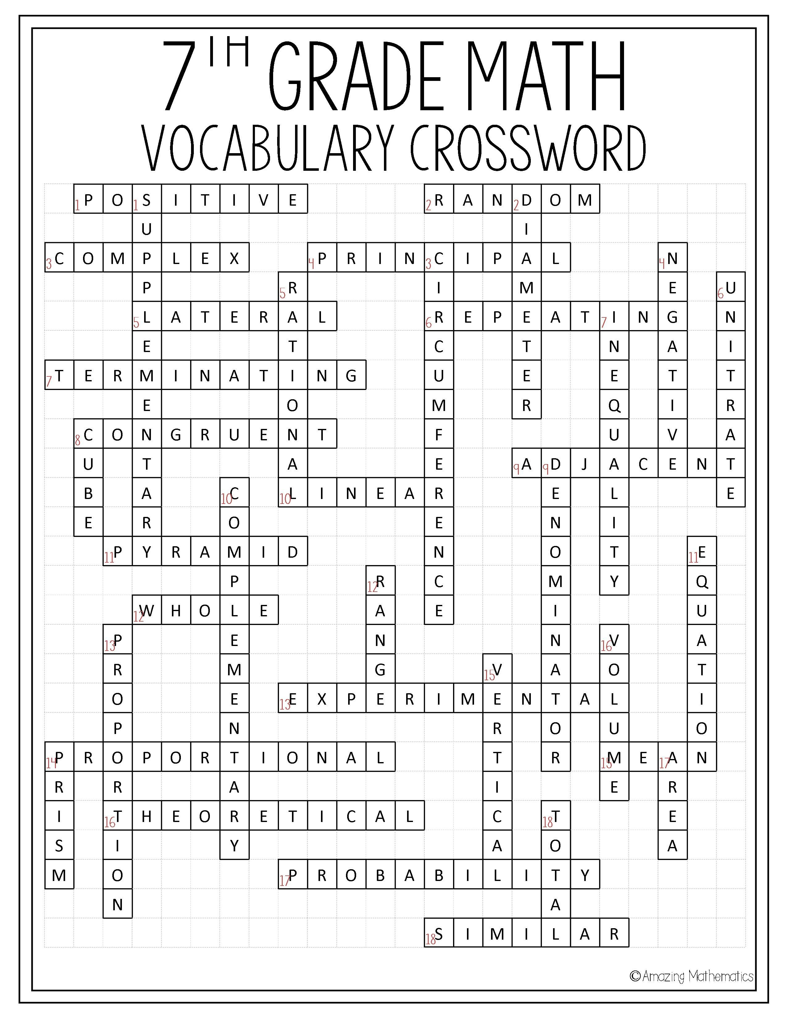 Save 60 Math Crossword Puzzles Free Printable Ideas 26
