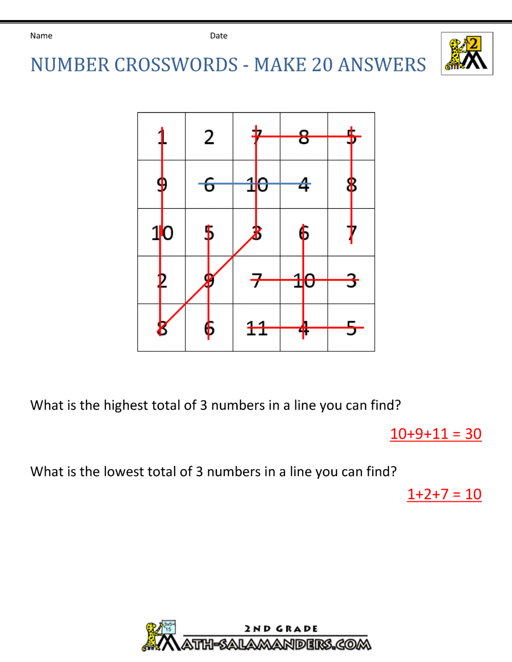 Save 60 Math Crossword Puzzles Free Printable Ideas 50
