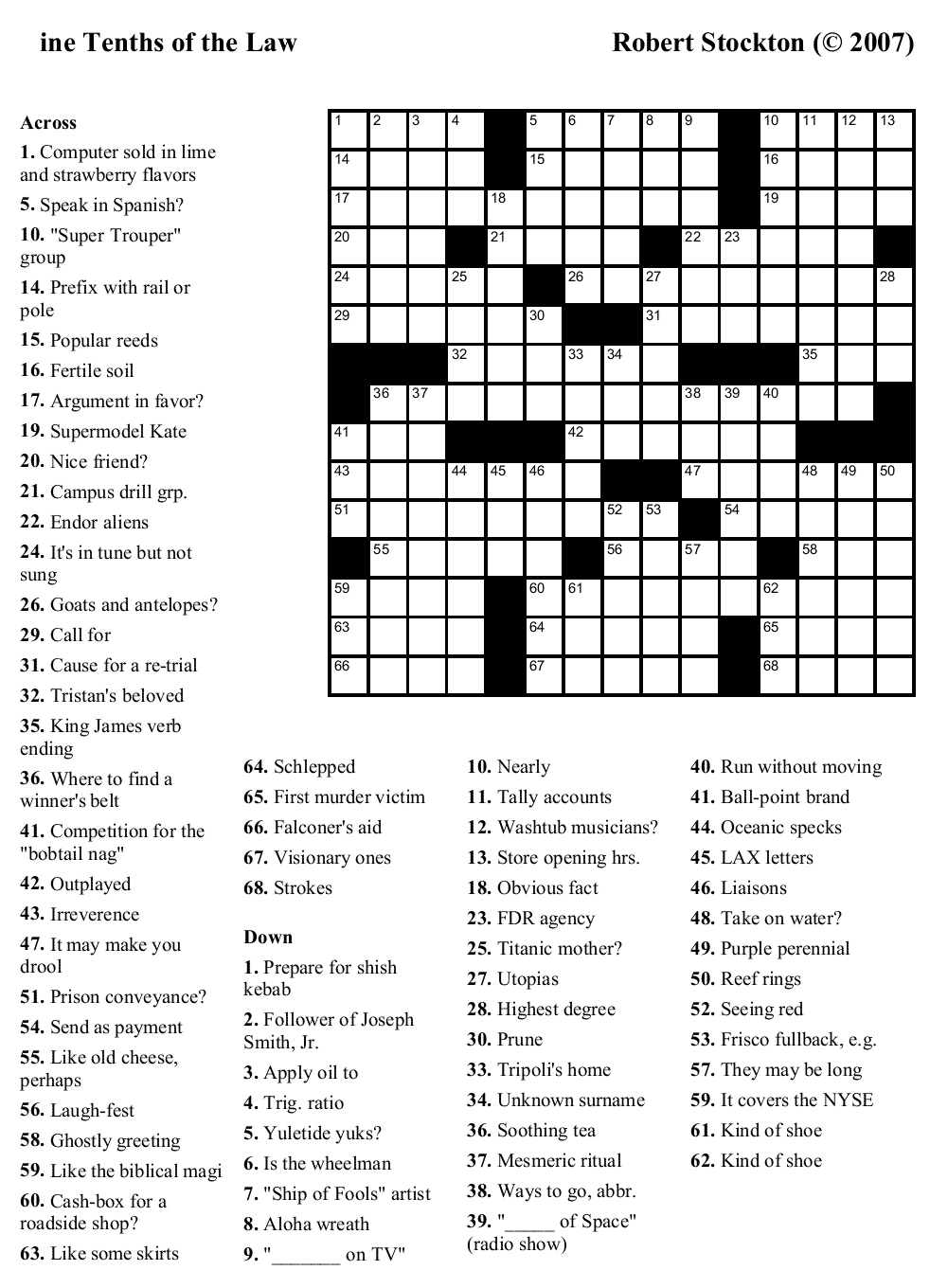 Save 60 Math Crossword Puzzles Free Printable Ideas 9