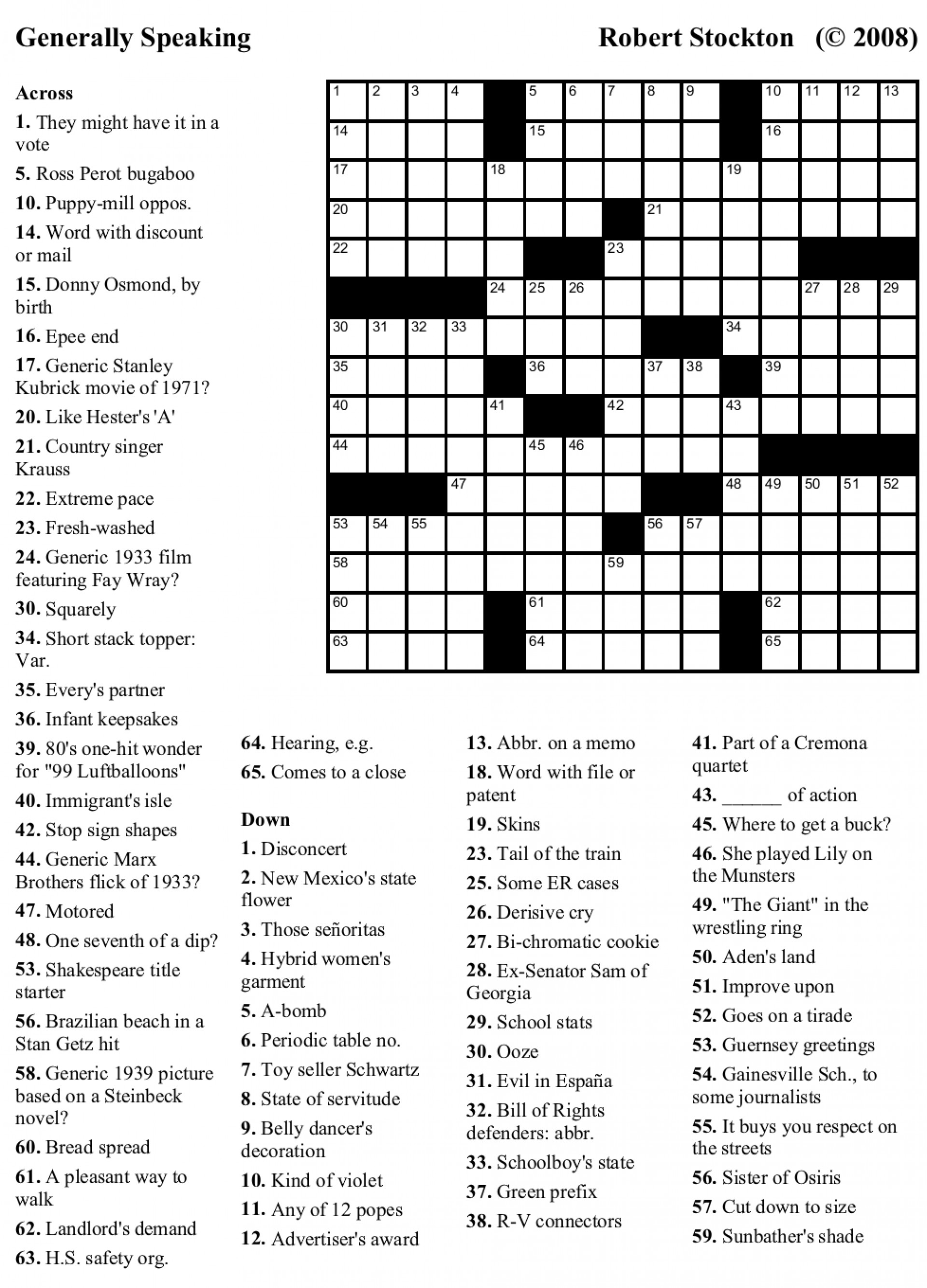 35 Crossword Puzzles Printable Free 21