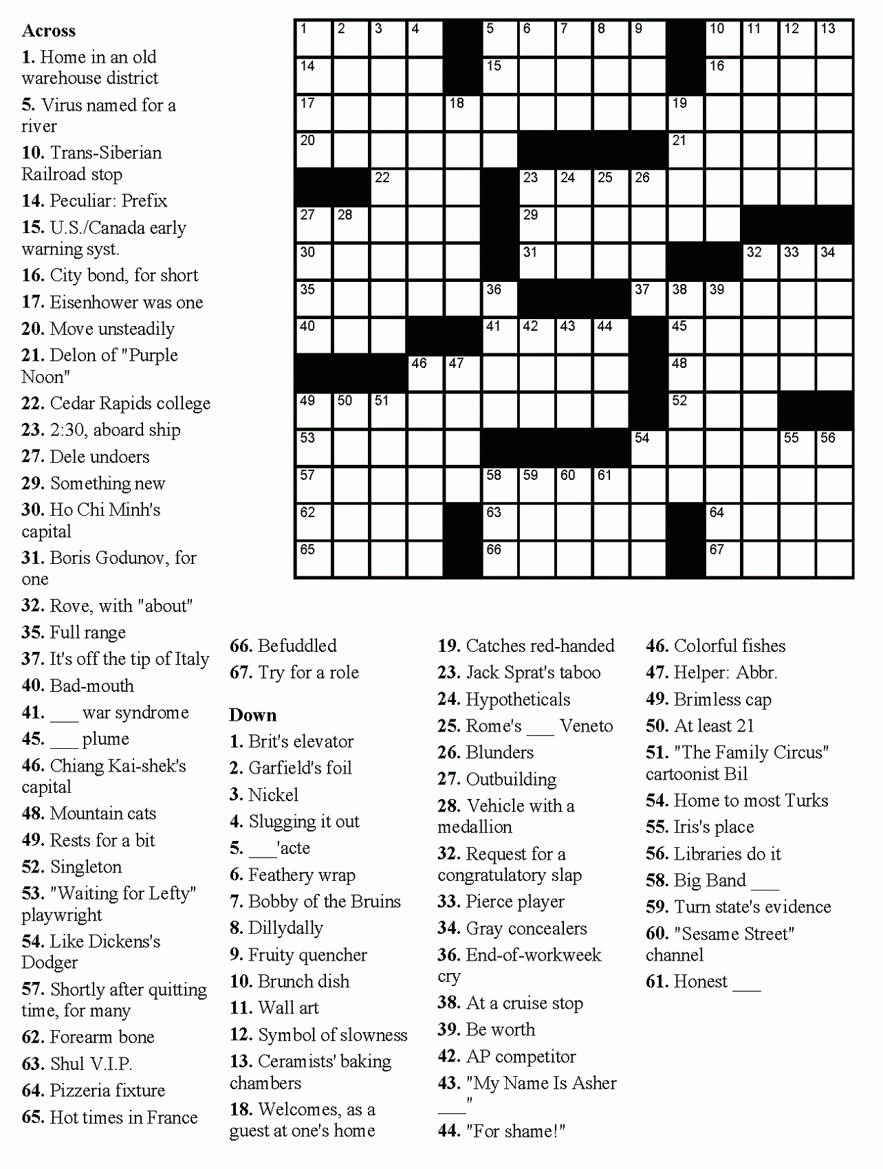 35 Crossword Puzzles Printable Free 5