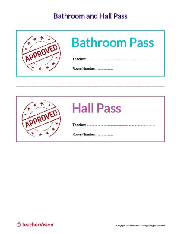 35 Printable Bathroom Pass Template 2