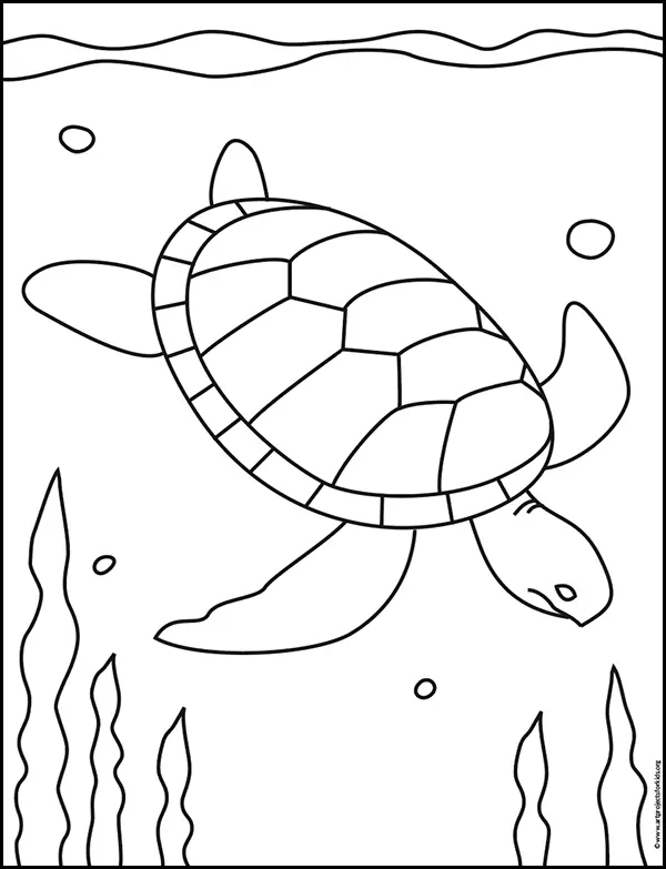 Save 60 Realistic Sea Turtle Coloring Page Ideas 40