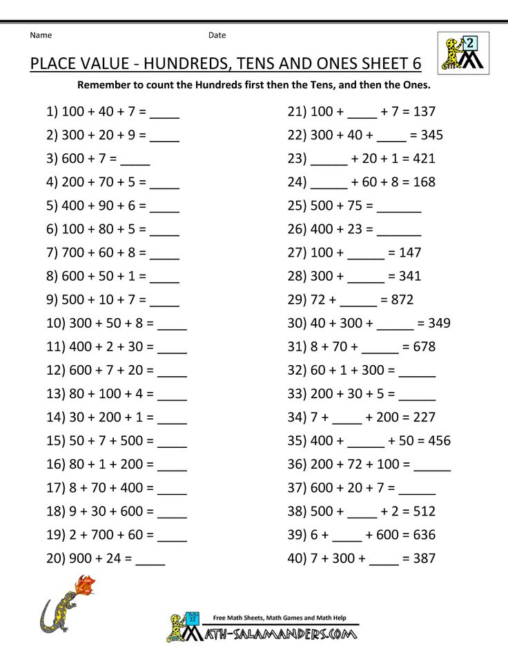 20 4Th Grade Math Worksheets Free Printable Place Value
