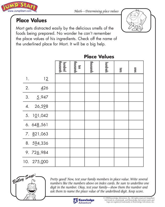 20 4Th Grade Math Worksheets Free Printable Place Value