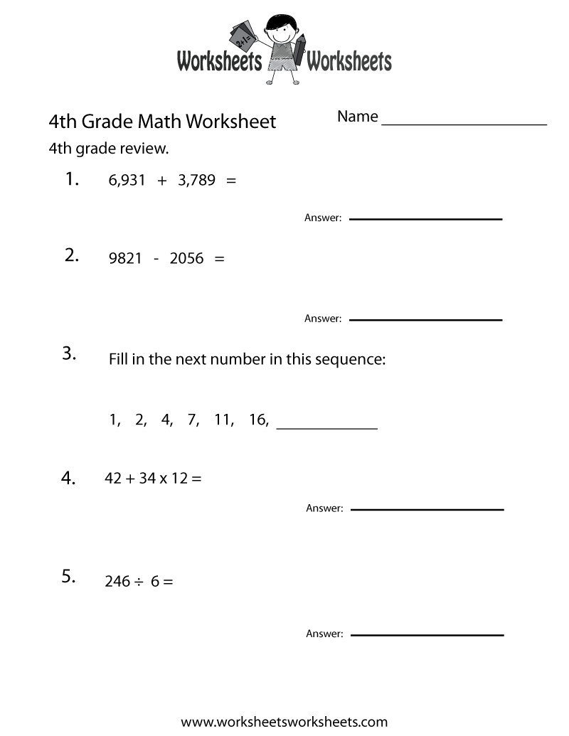 20 4Th Grade Math Worksheets Free Printable Place Value