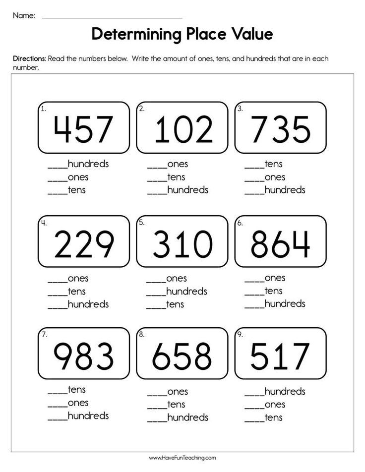 20 4Th Grade Math Worksheets Free Printable Place Value