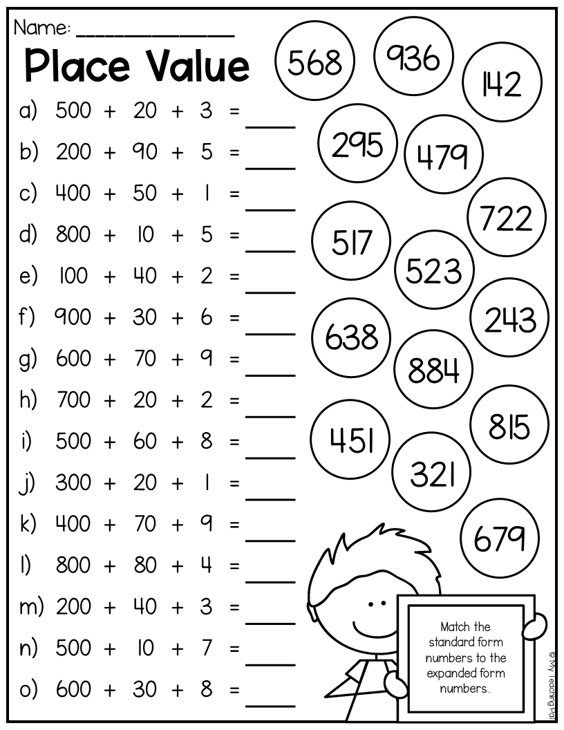20 4Th Grade Math Worksheets Free Printable Place Value