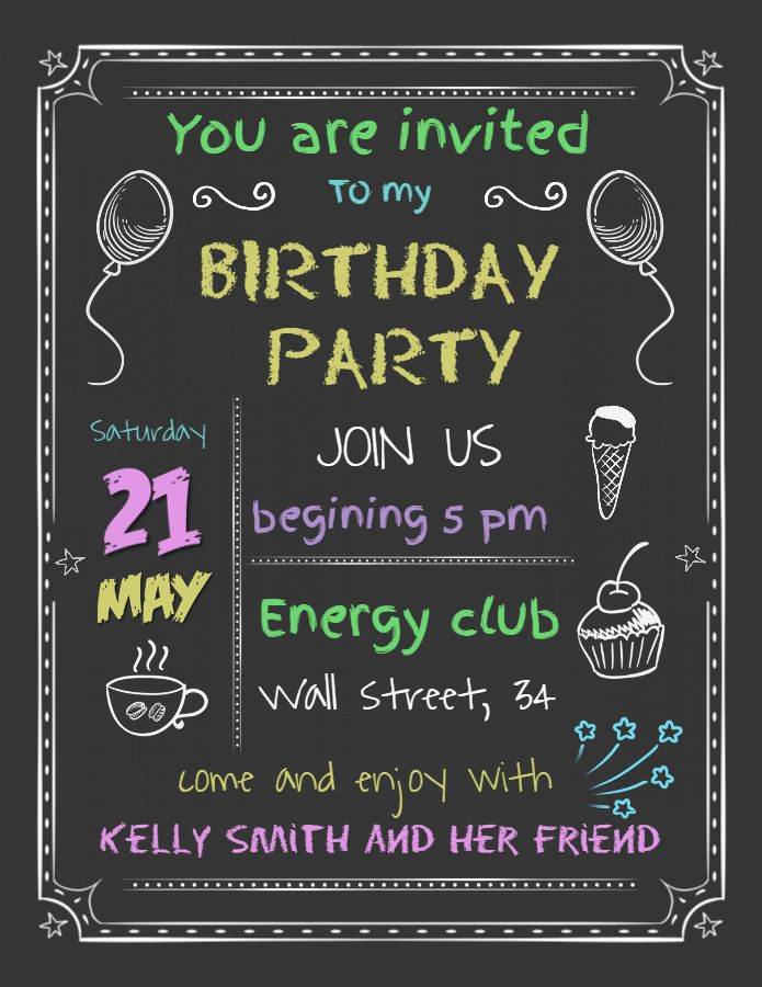 Copy of Typographic Birthday Invitation Template Copy of Typographic Birthday Invitation Template