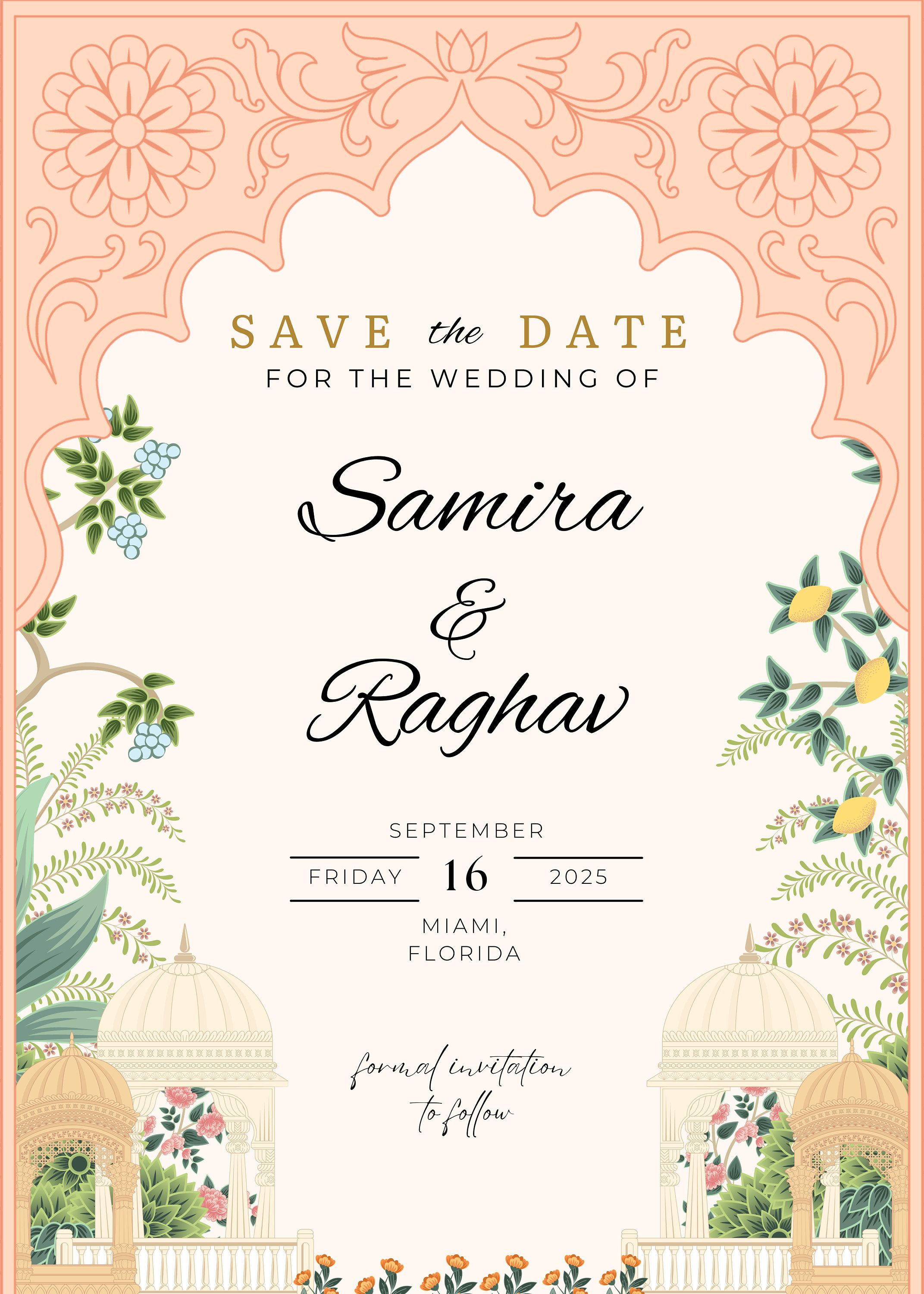 Customizable Indian Wedding Invitation Royal Indian Wedding Card Template Save the Date Sikh Invitat Customizable Indian Wedding Invitation Royal Indian Wedding Card Template Save the Date Sikh Invitat