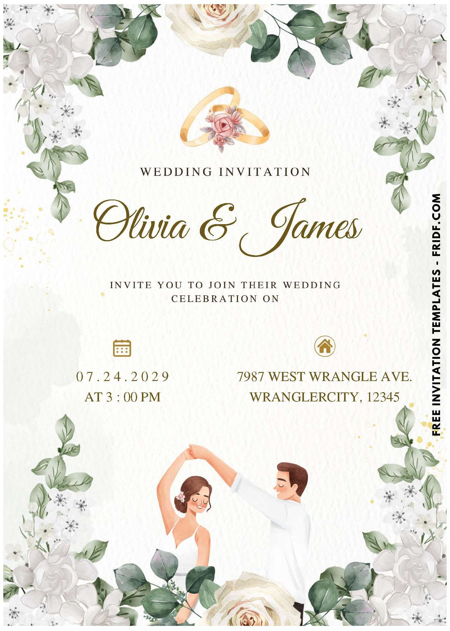 (Easily Editable PDF Invitation) Dreamy Greenery Wedding Invitation