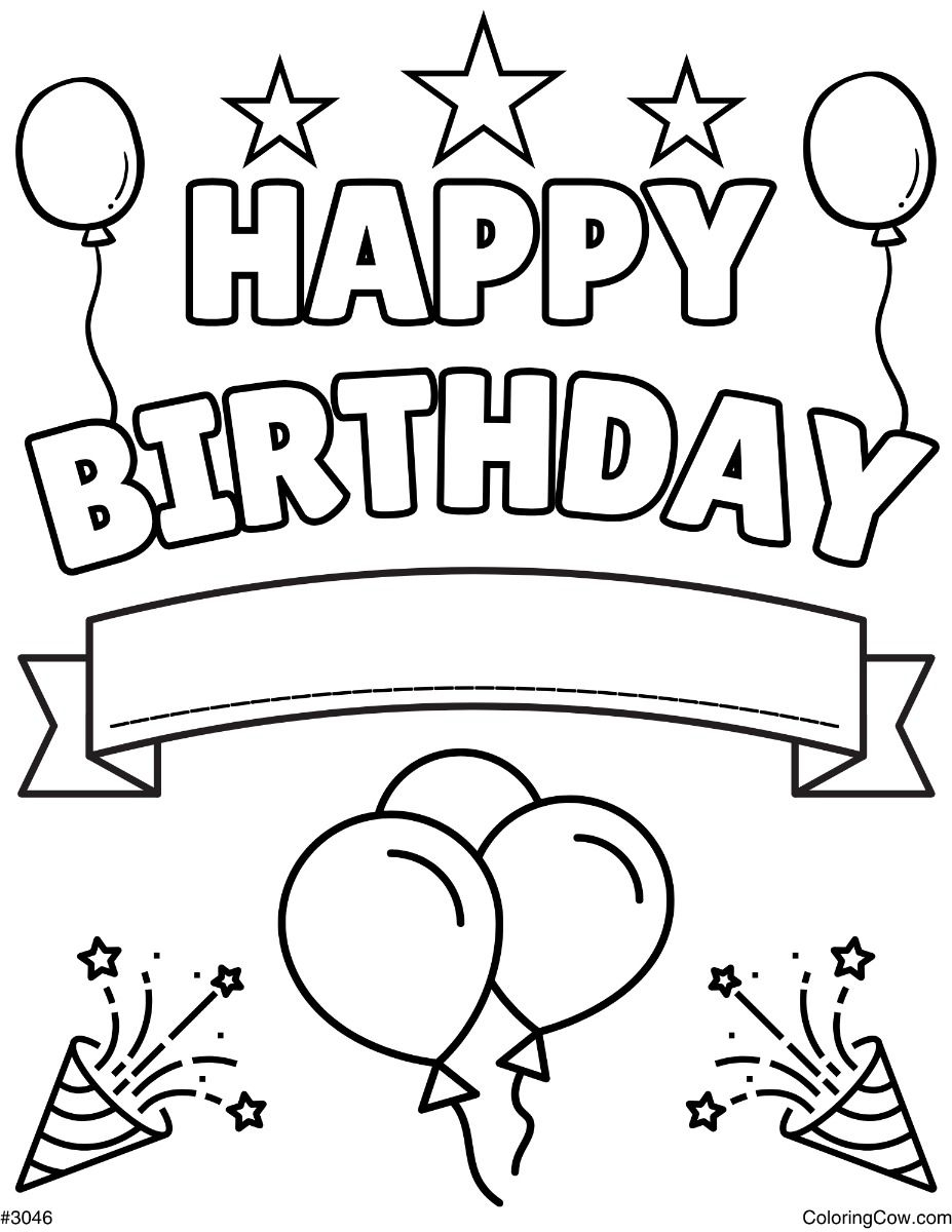 Happy Birthday Coloring Page (Free Printable PDF) Happy Birthday Coloring Page (Free Printable PDF)