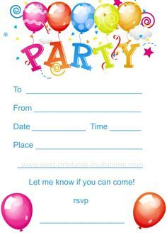 Kids Birthday Party Invites Kids Birthday Party Invites
