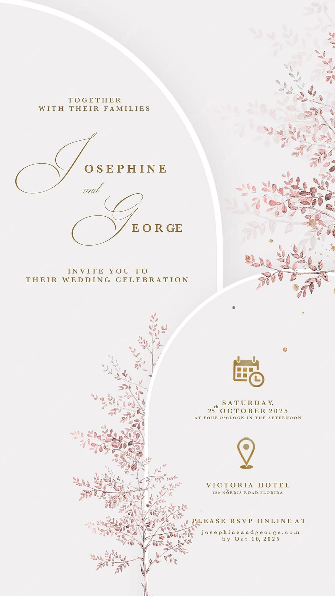 Premium PSD | Digital Wedding Invitation with Geometric Background