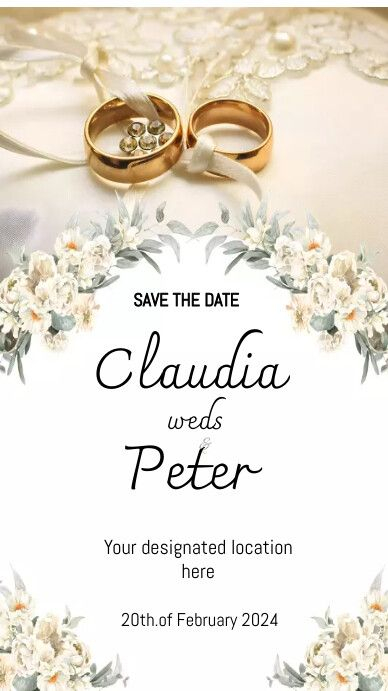 Wedding invitation card save the date hd